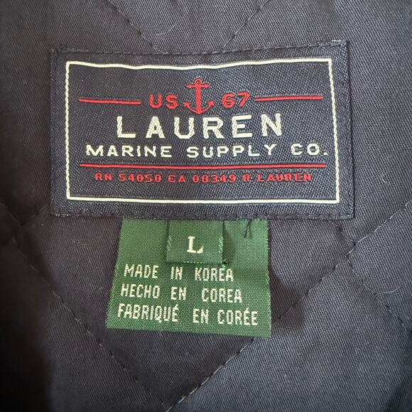 Lauren Ralph Lauren Navy Blue hooded Vest Jacket size L - Picture 2 of 10